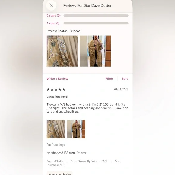 Free People Star Daze Tan Embroidered Duster 🌟 - Picture 10 of 10